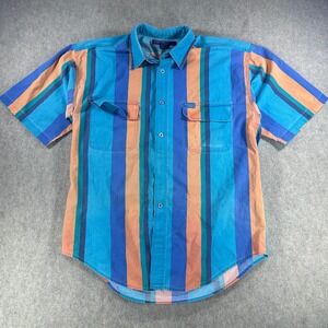 Vintage Y2K Color Block Button Down Shirt Introspect Mens Multicolor Size Medium